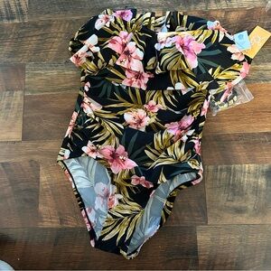 Floral One-Piece Swimsuit (Small)